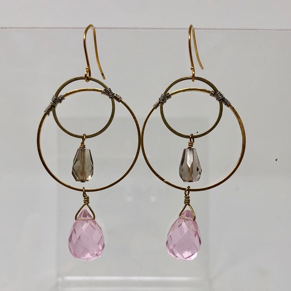 2 Tone Metal Artisan Earrings - Picture 2 of 5